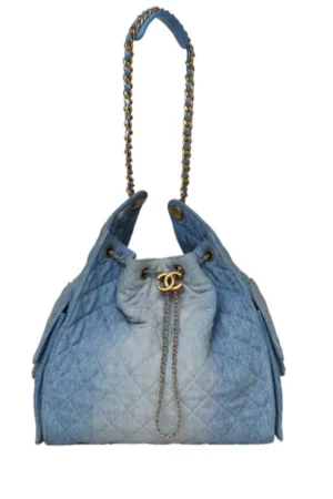 CHANEL Denim Chip 2018 Gold Hardware 25BAG Shoulder Bag Medium Size 3040