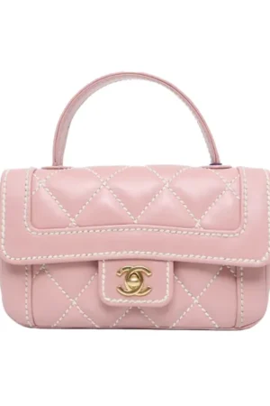 CHANEL Vintage Exterior Stitched Mini Kelly Handbag