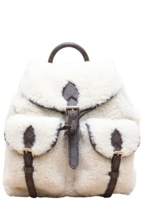 LOUIS VUITTON White PVC Furry Chip BACKPACK Ski Series Backpack